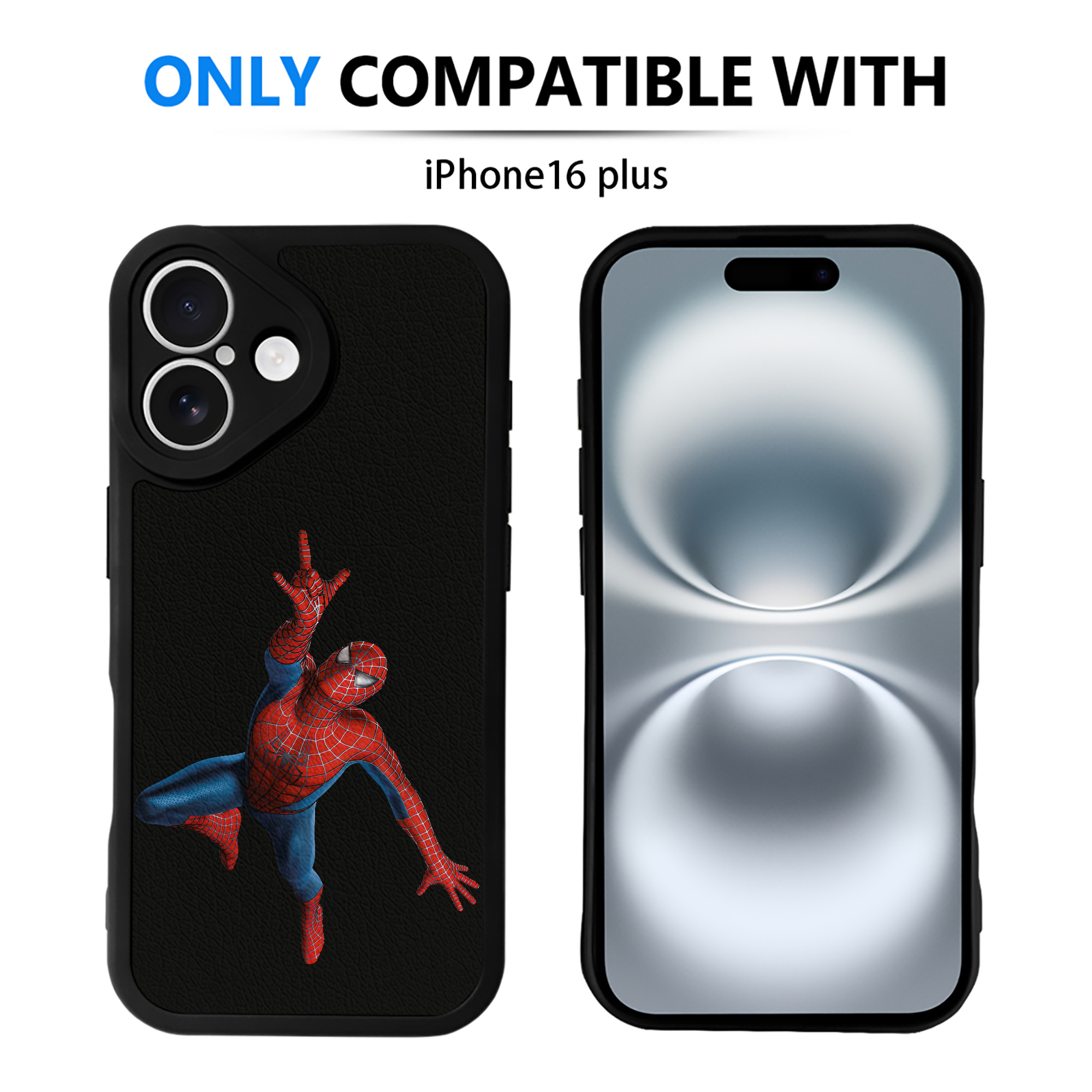 （画像用） Spider Man スパイダーマン 【iPhone 16シリーズ対応】シリコンスマホケース（レザー調） 材質：シリコン